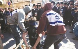 הפגנה בירושלים של אנשי ימין נגד עינויים בחקירות שב"כ (צילום: נתי שוחט, פלאש 90)