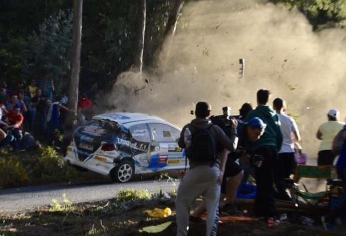 התאונה במירוץ בספרד (צילום:  מתוך הטוויטר של חסוס רומרו)