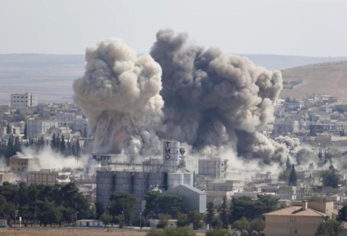 תקיפה אווירית של הקואליציה נגד דאעש, סוריה (צילום:  רויטרס)