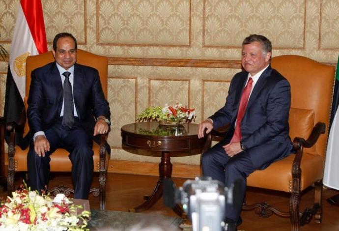 נשיא מצריים סיסי ומלך ירדן עבדאללה בפגישה בעמאן  (צילום:  רויטרס)
