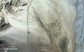 לווין של אזור הערבה שנפגע מפיצוץ צינור הנפט (צילום: לווין של גוגל)