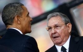 ברק אובמה וראול קסטרו (צילום: רויטרס)