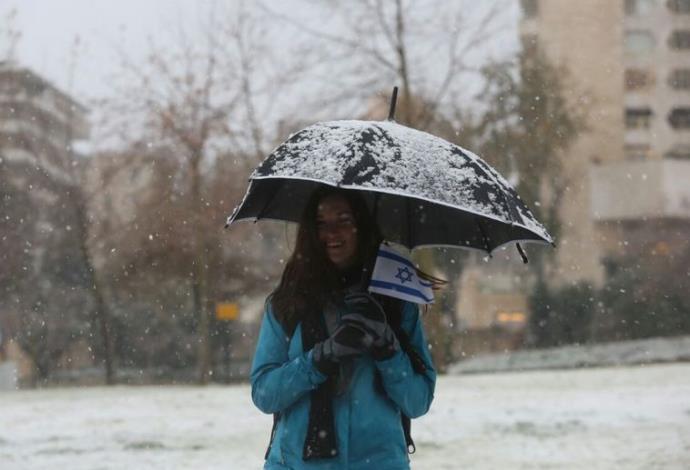 שלג בירושלים (צילום:  מרק ישראל סלם)
