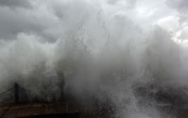 סערה בנמל יפו (צילום: אריאל בשור)