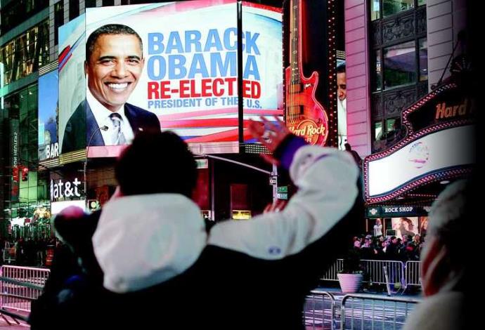 ניו יורק חוגגת את ניצחונו של אובמה ב-2012. כנראה שכסף כן קונה שלטון (צילום:  רויטרס)