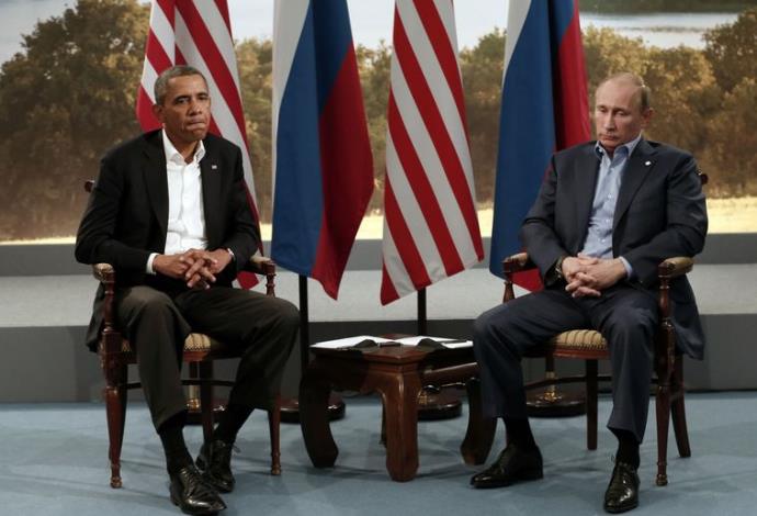 נשיא רוסיה ולדימיר פוטין ונשיא ארה"ב ברק אובמה (צילום:  רויטרס)
