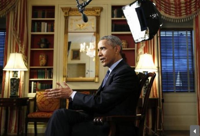 נשיא ארה"ב ברק אובמה בראיון לרויטרס (צילום:  רויטרס)