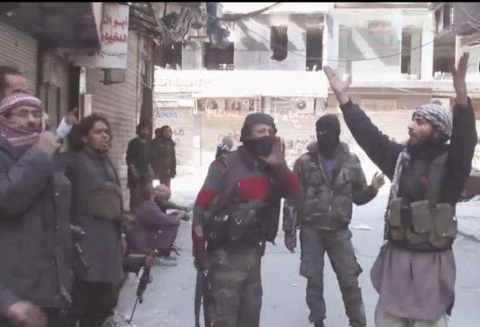 אנשי דאעש באל ירמוכ (צילום:  צילום מסך)