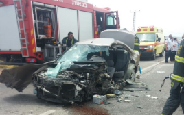 זירת התאונה בכביש 71 (צילום: דוברות מד"א)