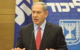 ראש הממשלה בנימין נתניהו בישיבת סיעת הליכוד (צילום: מרק ישראל סלם)