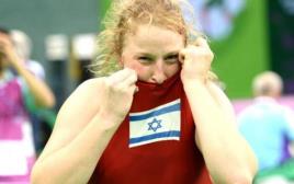אילנה קרטיש בגמר ההיאבקות לנשים (צילום: הוועד האולימפי בישראל)