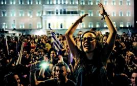 הכיכר מול הפרלמנט באתונה, בתום משאל העם  (צילום: רויטרס)