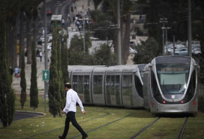 הרכבת הקלה בירושלים (צילום:  פלאש 90)