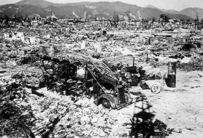 ההרס בהירושימה לאחר ההפצצה (צילום:  Getty images)
