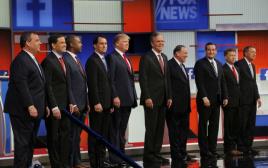 העימות הטלוויזיוני של המועמדים הרפובליקנים לנשיאות (צילום: רויטרס)