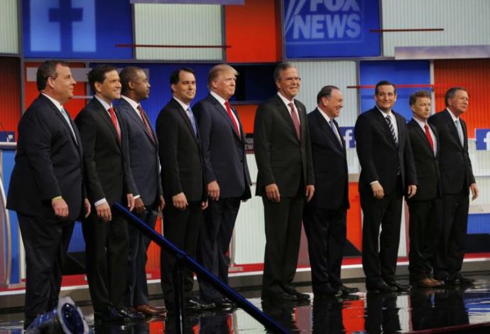 העימות הטלוויזיוני של המועמדים הרפובליקנים לנשיאות (צילום:  רויטרס)