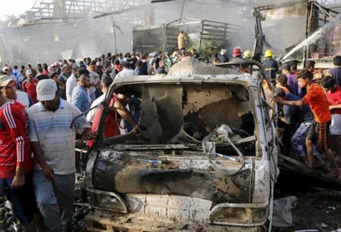 הפיגוע בשוק ג'מילה בבגדד (צילום:  צילום מסך: טוויטר)
