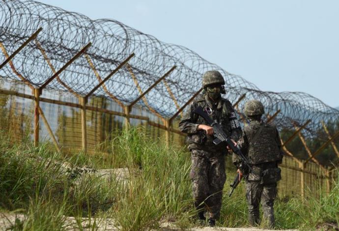 הגבול בין קוריאה הדרומית לצפונית (צילום:  Getty images)