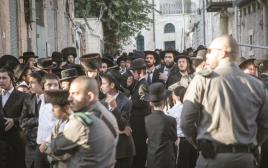 הפגנה בירושלים של החרדים (צילום: פלאש 90)