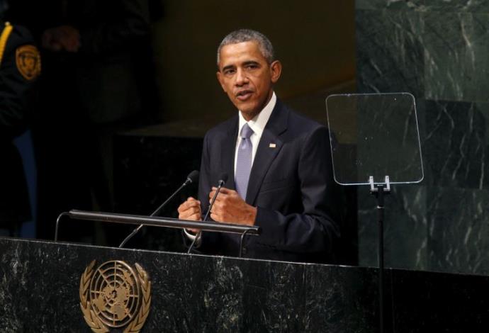נשיא ארה"ב ברק אובמה בעצרת האו"ם (צילום:  רויטרס)
