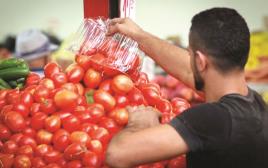 עגבניות, שוק הכרמל, פירות וירקות, ירקות, שוק (צילום: פלאש 90)