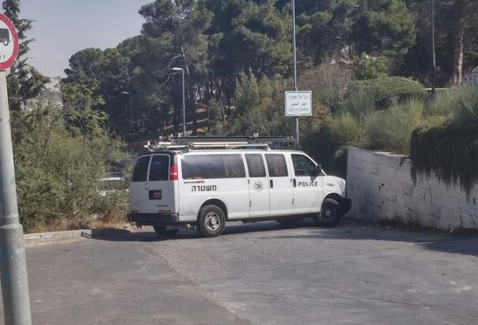 חסימה משטרתית בג'אבל מוכבר בירושלים (צילום:  נועם אמיר)