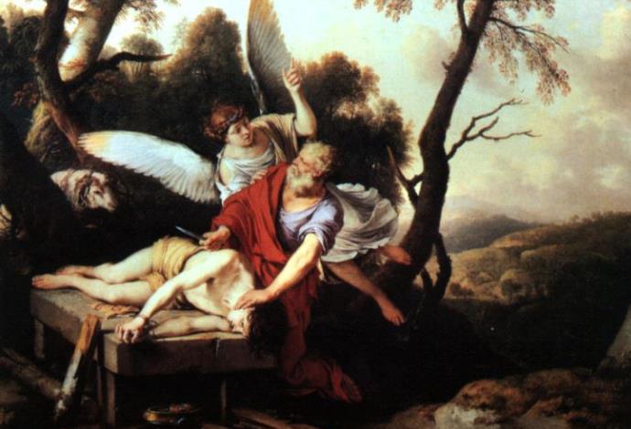 אברהם בעקדת יצחק, ציור: לורן דה להיר, 1650 (צילום:  ויקיפדיה)