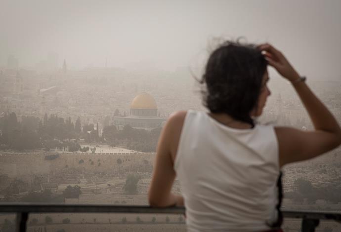 אובך בירושלים, גשם, חורף, מזג אוויר (צילום:  הדס פרוש , פלאש 90)