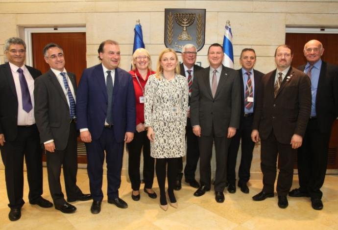 חברי משלחת הפרלמנט האירופי ליחסים עם ישראל (צילום:  דוברות הכנסת)