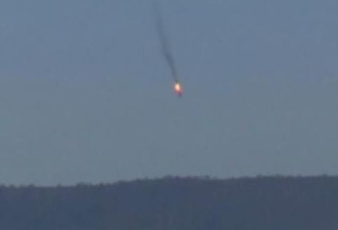 הפלת המטוס הרוסי ע"י טורקיה (צילום:  צילום מסך)