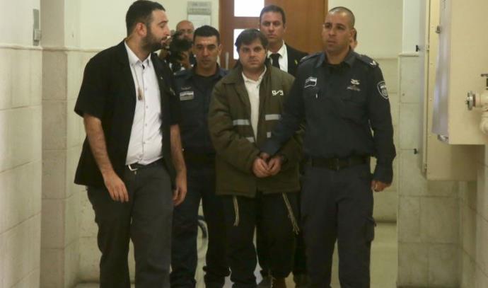 יוסף חיים בן דוד, הנאשם המרכזי ברצח מוחמד אבו חדיר, בכניסה להכרעת הדין (צילום: מרק ישראל סלם)