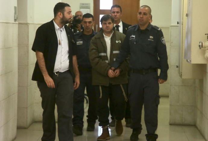 יוסף חיים בן דוד, הנאשם המרכזי ברצח מוחמד אבו חדיר, בכניסה להכרעת הדין (צילום:  מרק ישראל סלם)