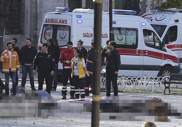 הפיגוע באיסטנבול בו נהרגו עשרה בני אדם. צילום: רויטרס