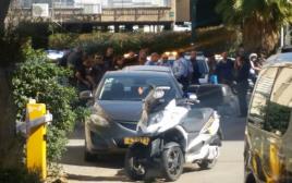 זירת רצח הצעירה בתל אביב  (צילום: דוברות המשטרה)