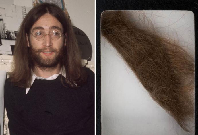 קווצת השיער של ג'ון לנון (צילום:  צילום מסך: אתר TMZ)