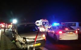 תאונת פגע וברח בכביש 6 (צילום: חטיבת דובר המשטרה)