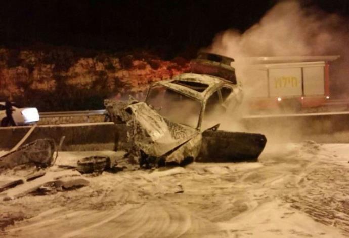 תאונת דרכים סמוך לנצרת עילית לכיוון ריינה (צילום:  כבאות והצלה מחוז צפון)