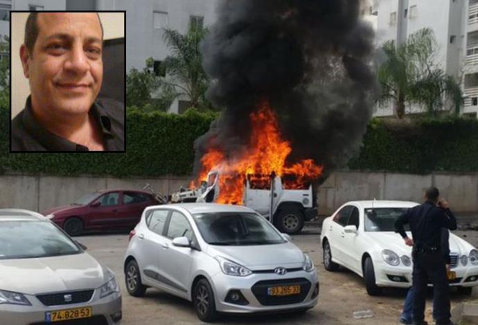 אבנר מאיו, רכב עולה באש בצפון תל אביב (צילום:  דוברות המשטרה, פייסבוק)