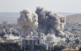תקיפה אווירית של הקואליציה נגד דאעש, סוריה (צילום: רויטרס)