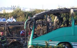 פיצוץ ושריפה באוטובוס בירושלים (צילום: מרק ישראל סלם)