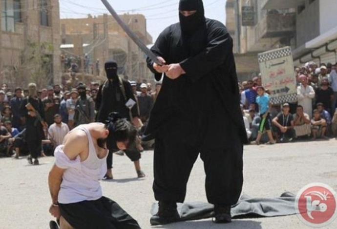עריפת ראש של דאעש  (צילום:  התקשורת הערבית)