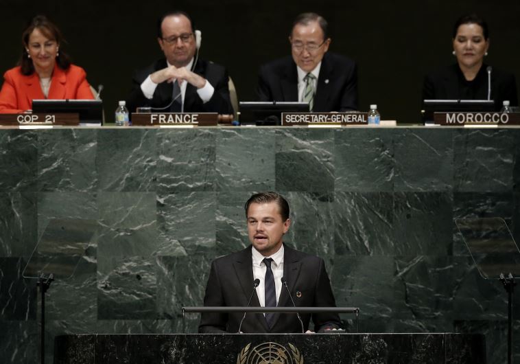 לאונרדו דיקפריו במטה האו"ם. צילום: רויטרס