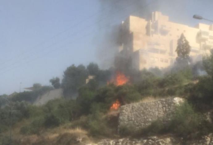 שריפה בגבעת שאול בירושלים  (צילום:  כבאות והצלה ירושלים)