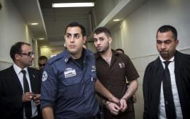 בילאל אבו גאנם בבית המשפט המחוזי בירושלים (צילום: פלאש 90)