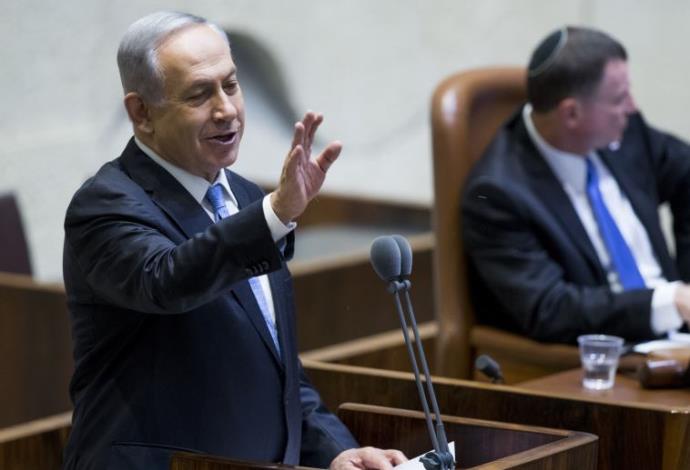 ראש הממשלה בנימין נתניהו במליאת הכנסת (צילום:  יונתן זינדל, פלאש 90)