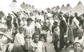 ילדים עולי תימן במעברות בשנת 1950 (צילום: ה. חיים פין)