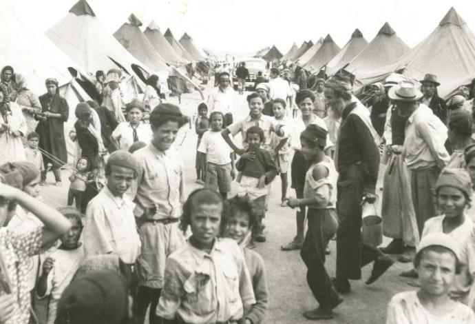 ילדים עולי תימן במעברות בשנת 1950 (צילום:  ה. חיים פין)