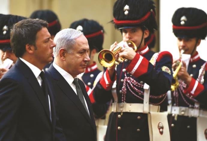 ראש הממשלה נתניהו וראש ממשלת איטליה רצני (צילום:  AFP)