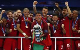 פורטוגל מניפה את גביע אירופה (צילום: רויטרס)