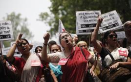 הפגנה נגד אונס צעירות בהודו, ארכיון (צילום: רויטרס)